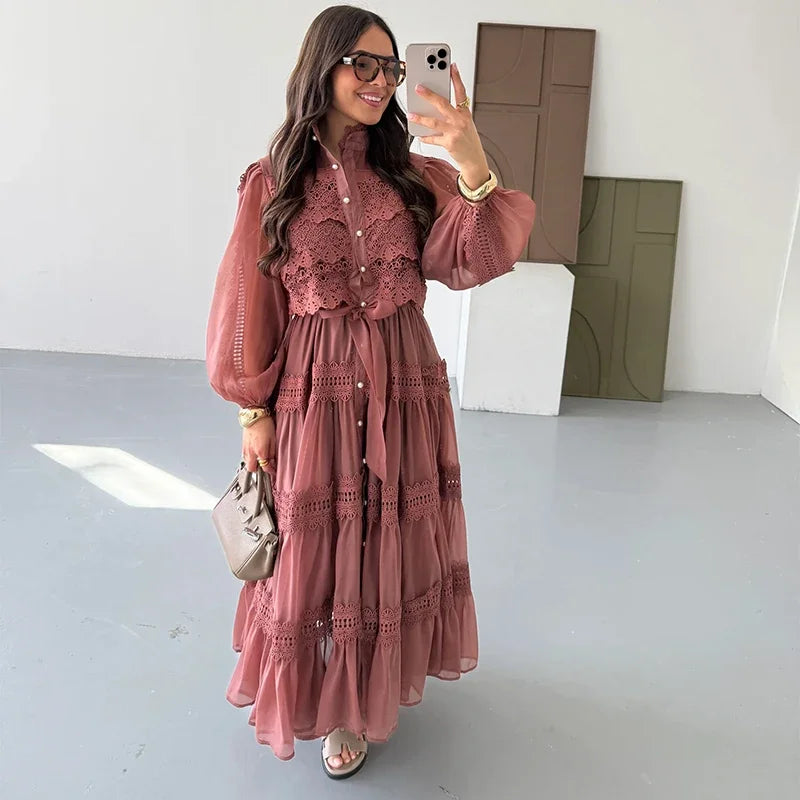Elma - Embroidery Maxi Dress