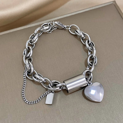 Heart Lock Stainless Steel Bracelet