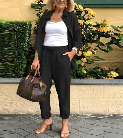 Helena - Linen And Cotton Shirt And Trouser Set