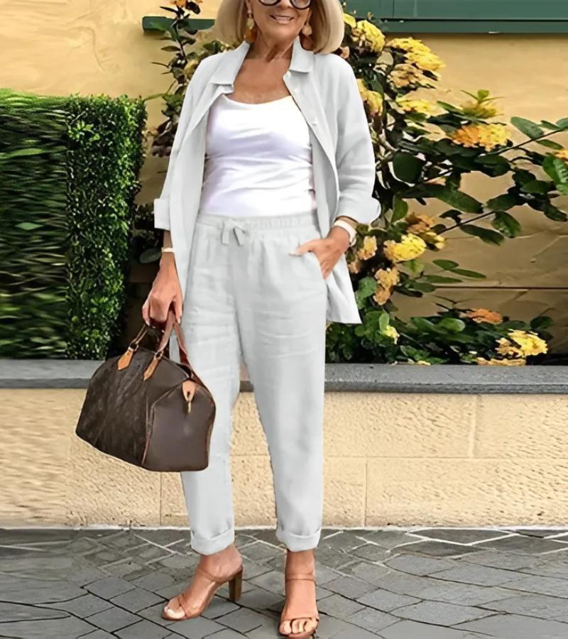 Helena - Linen And Cotton Shirt And Trouser Set