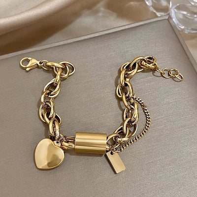 Heart Lock Stainless Steel Bracelet