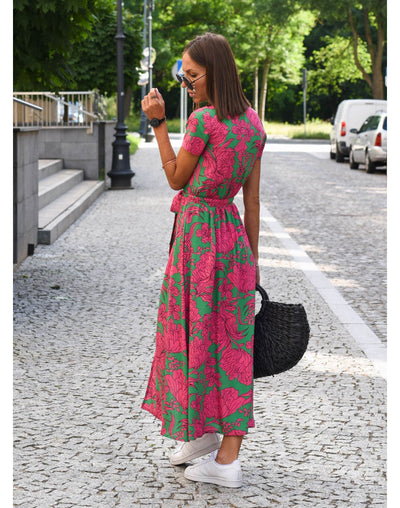 Mary - Floral Wrap Midi Dress