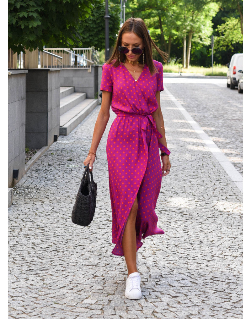 Mary - Floral Wrap Midi Dress