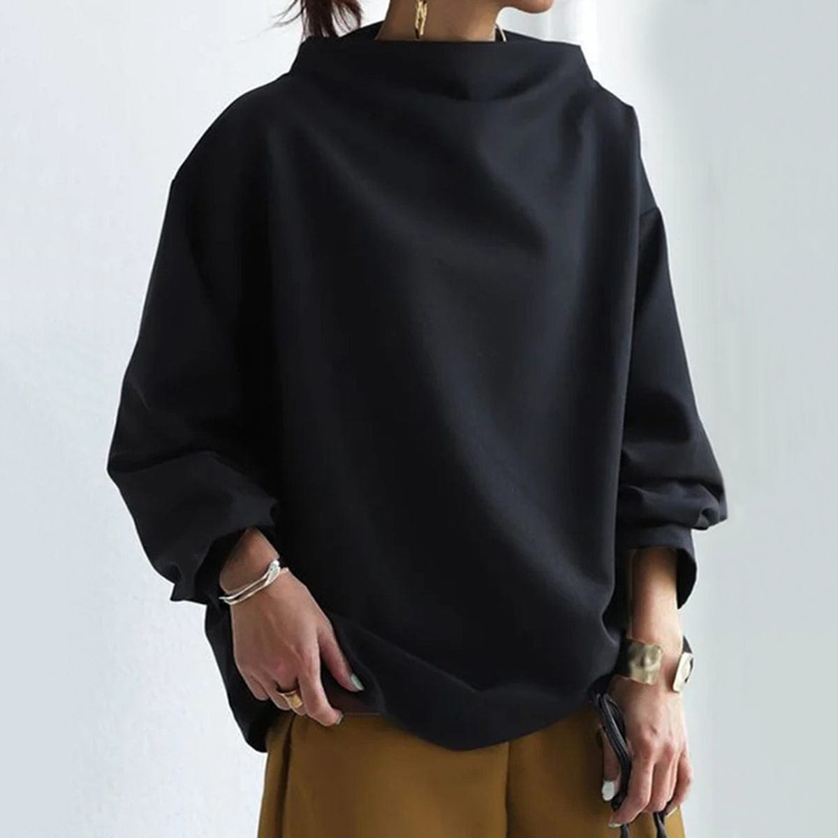 Andrea - High-Neck Soft Knit Top