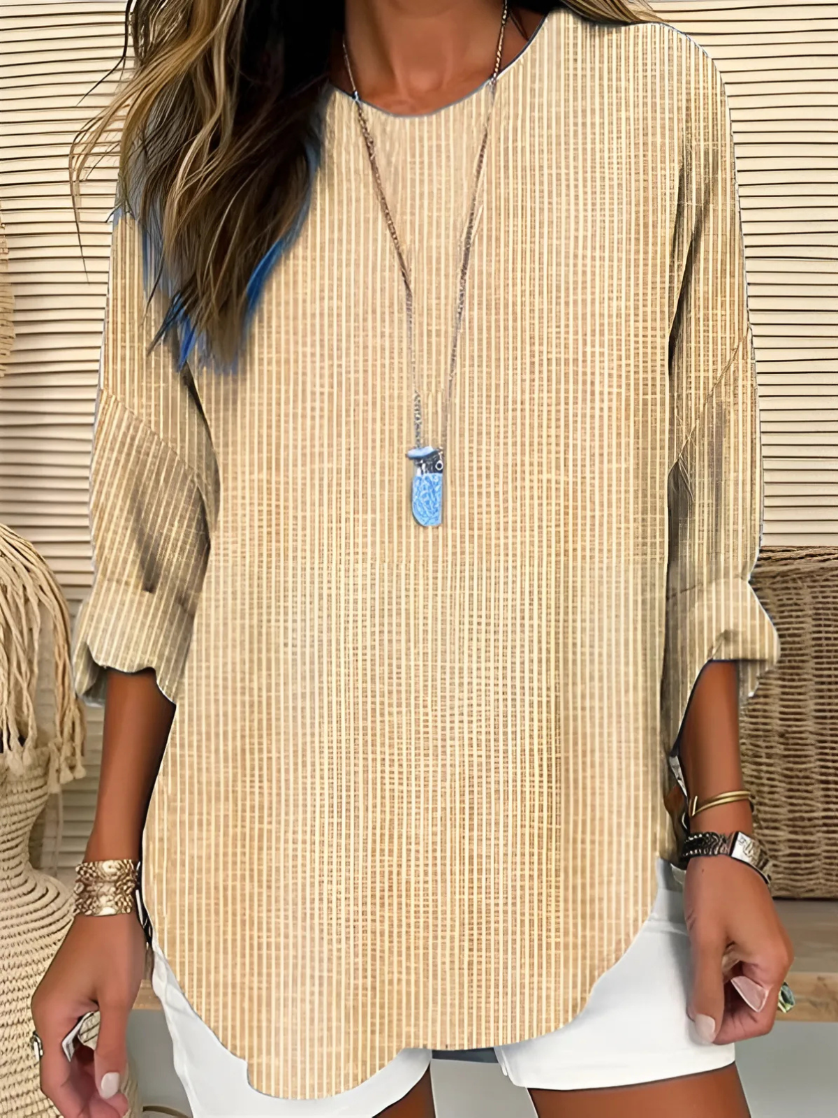 Paula - Trendy Striped Blouse