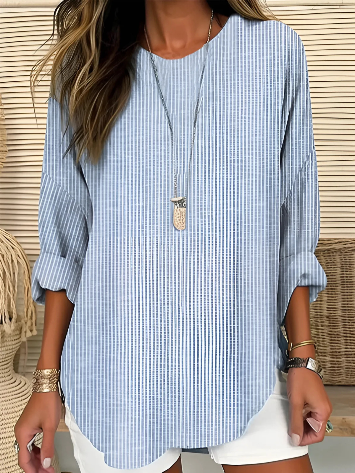 Paula - Trendy Striped Blouse