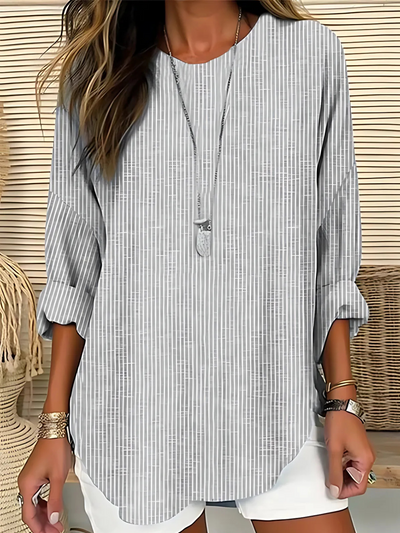 Paula - Trendy Striped Blouse