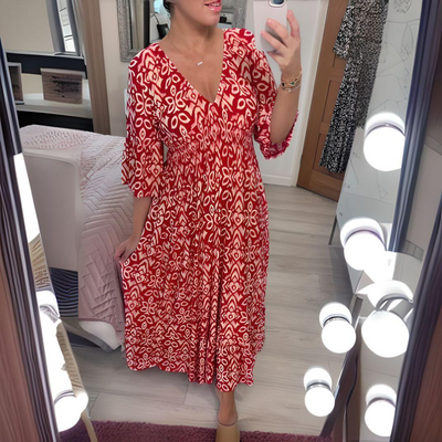 Elisa - Boho Printed Dress
