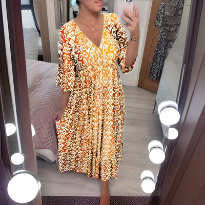 Elisa - Boho Printed Dress