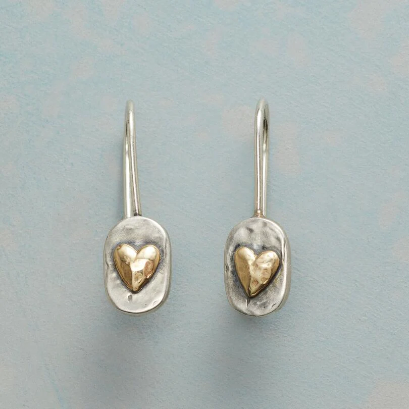 Lola - Heart Earrings with silver and gold