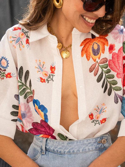Kelsey - Boho Floral Shirt