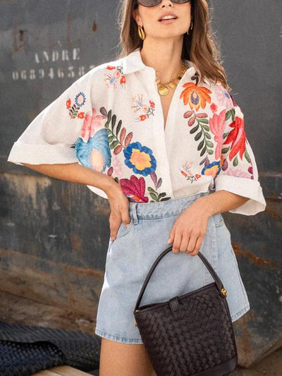 Kelsey - Boho Floral Shirt