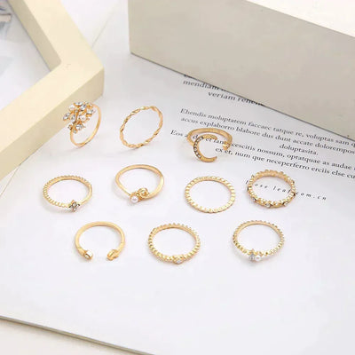 Aurora - Silver and Gold Ring Set (10 Pairs)