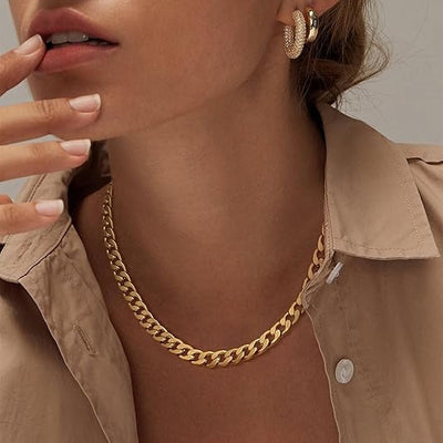 Diana - Gold Chunky Cuban Link Necklace