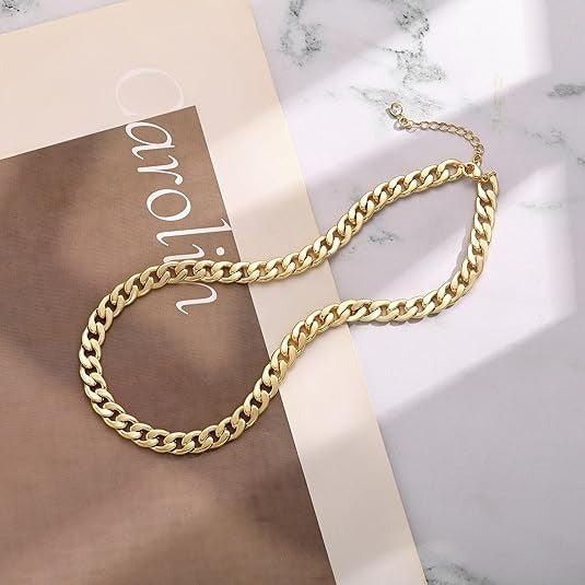 Diana - Gold Chunky Cuban Link Necklace