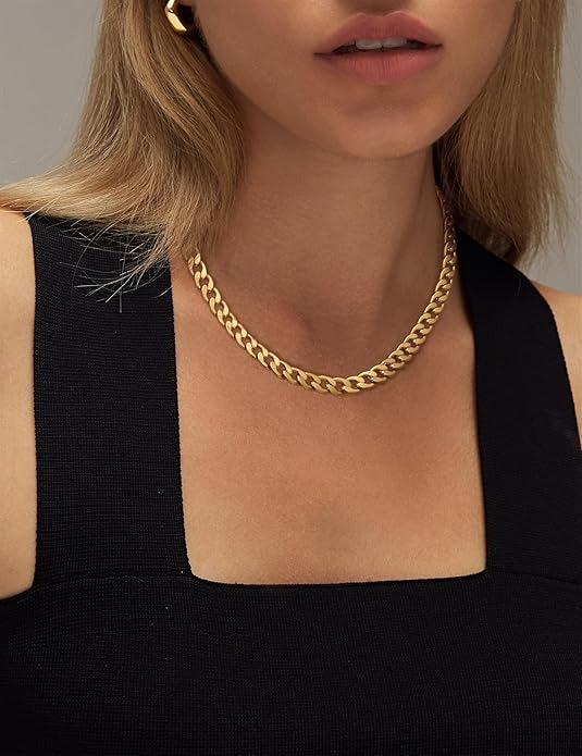 Diana - Gold Chunky Cuban Link Necklace