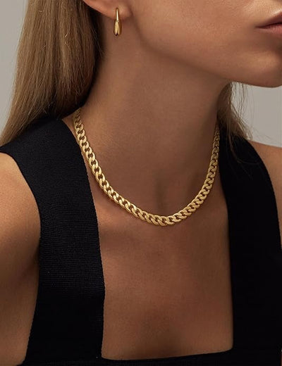 Diana - Gold Chunky Cuban Link Necklace