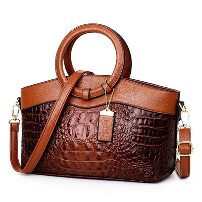 Lia - Retro Gradient Crocodile Handbag