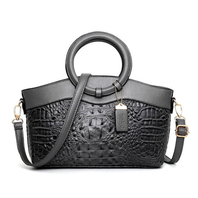 Lia - Retro Gradient Crocodile Handbag