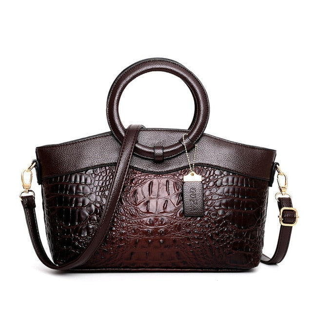 Lia - Retro Gradient Crocodile Handbag