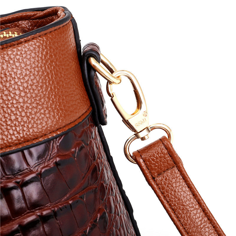 Lia - Retro Gradient Crocodile Handbag
