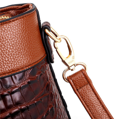 Lia - Retro Gradient Crocodile Handbag