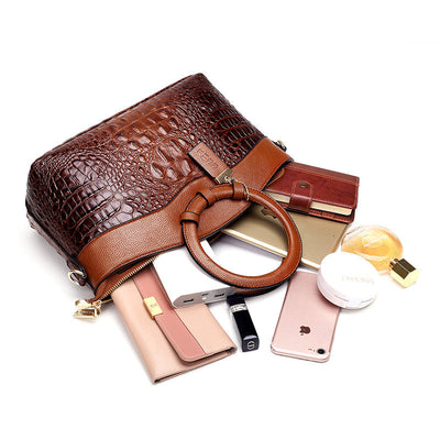Lia - Retro Gradient Crocodile Handbag